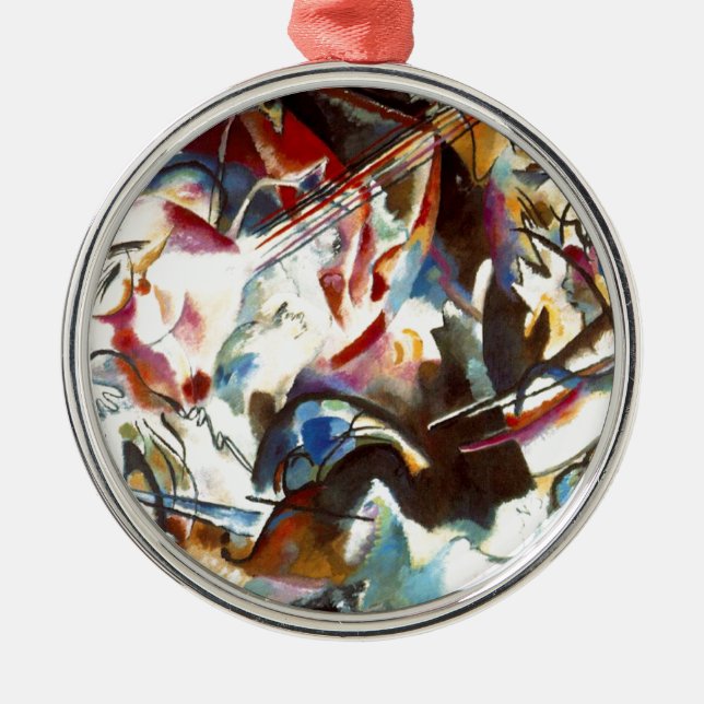 Abstrakte Zusammensetzung Kandinsky VI Silbernes Ornament (Vorne)