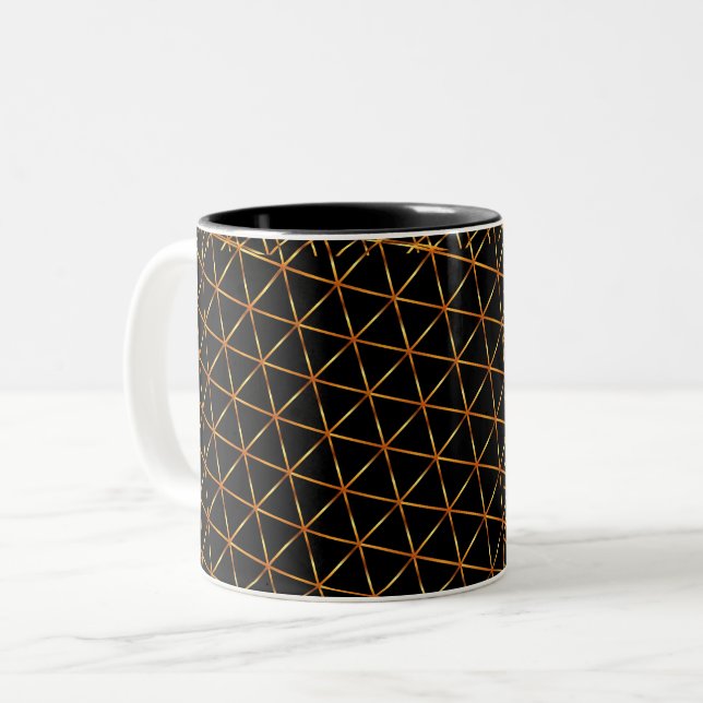 Abstrakte Zwei-Tone-Kaffee-Tasse schwarz-gelb Zweifarbige Tasse (Vorderseite Links)