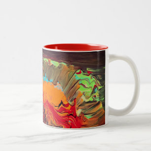 Abstrakte Zwei-Tone-Tasse "Orange Blast" Zweifarbige Tasse
