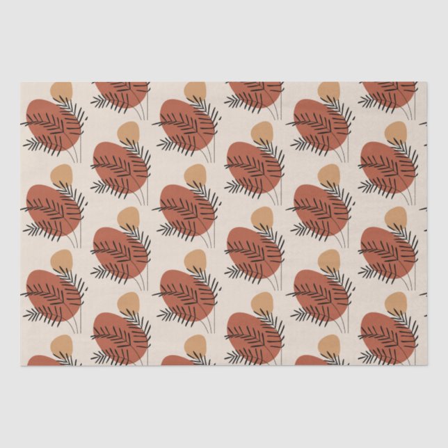 Abstrakte Zweigstelle Pflanze Art Décor Neutral Seidenpapier (Vorderseite)