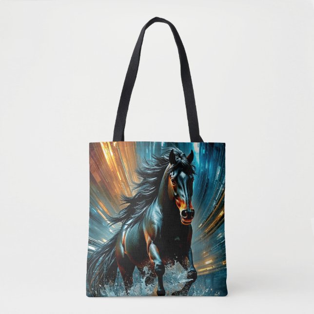 Abstrakten 2 leistungsstarke Pferdedesigns Tasche (Vorderseite)