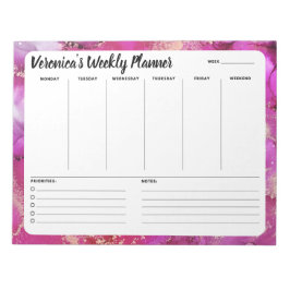 Abstrakten Wochen rosa Marmor, um Notepad aufzulis Notizblock