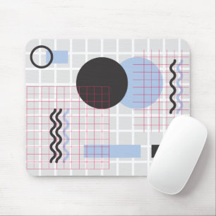 Abstrakter 80er Memphis-Geometrie-Gitter-Mauspad Mousepad