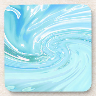 Abstrakter Acrylpour am Strand Blue Ocean Getränkeuntersetzer