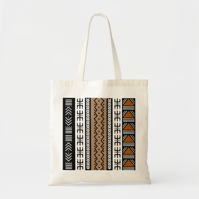 Abstrakter afrikanischer Mudcloth-Tote-Beutel Tragetasche (Vorne)
