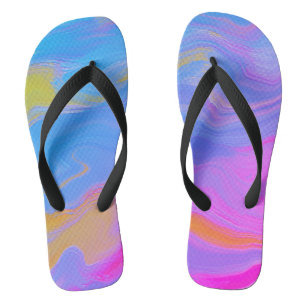 Abstrakter Akrylfluss - Sommerfrische Flip Flops