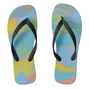 Abstrakter Akrylfluss - Sommerfrische Flip Flops
