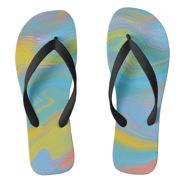 Abstrakter Akrylfluss - Sommerfrische Flip Flops (Fußbett)