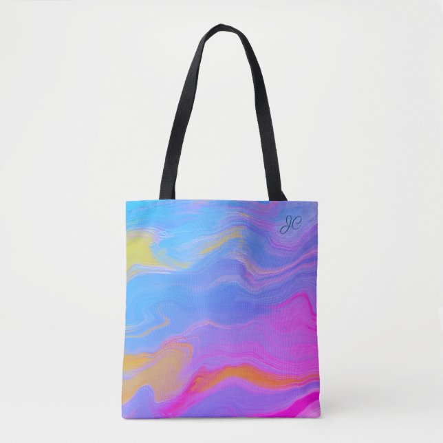 Abstrakter Akrylfluss - Sommerfrische Tasche (Vorderseite)