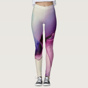 Abstrakter Alkohol Tinte Art Rosa Lila Blau Leggings