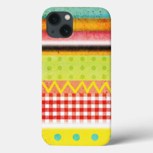 Abstrakter altstyler Gingham Zigzag gestreifter Po Case-Mate iPhone Hülle