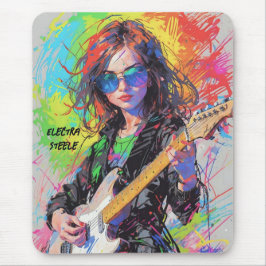 Abstrakter Anime-Rock-Gitarrist Mousepad