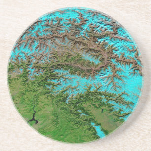 Abstrakter Aqua-Blauer Sandstein- Untersetzer