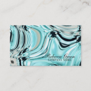abstrakter Aqua Blue Aqua Salon WELLNESS-CENTER Visitenkarte