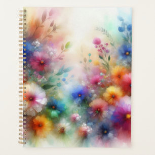 Abstrakter Aquarell-Blumenprint Planer