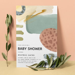 Abstrakter Aquarell-Tierdruck Baby-Party-Einladung Einladung