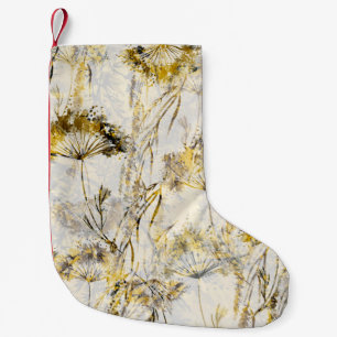 Abstrakter Aquarellhintergrund: Leuchter, Wacholde Kleiner Weihnachtsstrumpf