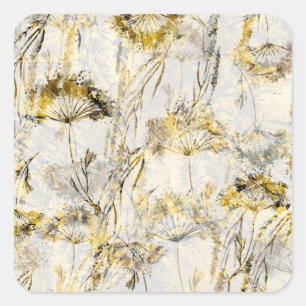 Abstrakter Aquarellhintergrund: Leuchter, Wacholde Quadratischer Aufkleber