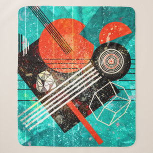 Abstrakter Aquarellhintergrund mit geometrischer F Sherpadecke
