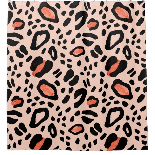 Abstrakter Aquarellleopard. Muster Duschvorhang (Vorderseite)