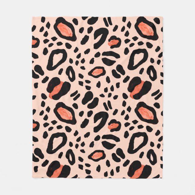 Abstrakter Aquarellleopard. Muster Fleecedecke (Vorderseite)