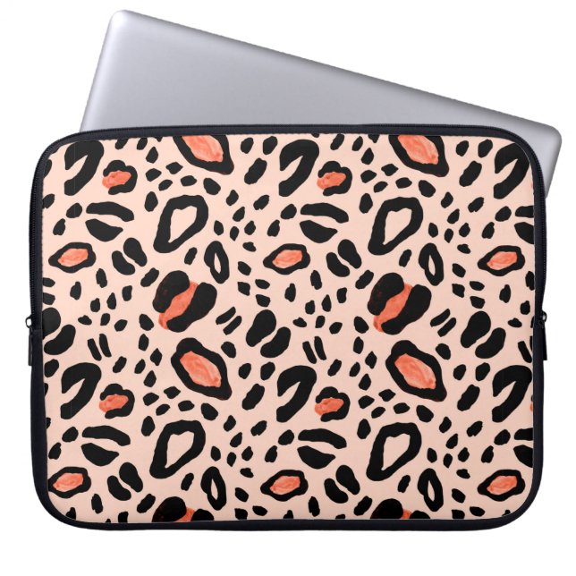 Abstrakter Aquarellleopard. Muster Laptopschutzhülle (Vorderseite)