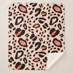Abstrakter Aquarellleopard. Muster Sherpadecke