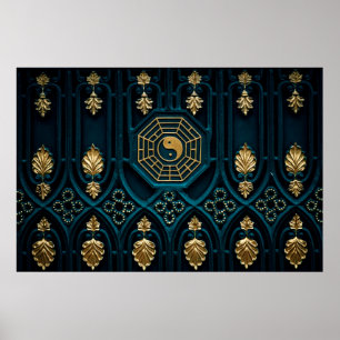 Abstrakter asiatischer Hintergrund Poster