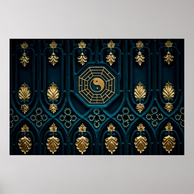 Abstrakter asiatischer Hintergrund Poster (Vorne)