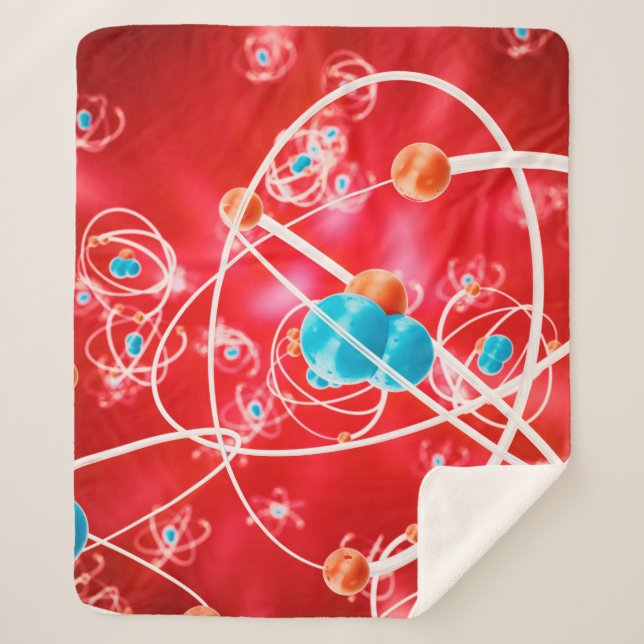 Abstrakter Atom-Hintergrund, chemisches Modell von Sherpadecke (Vorderseite)