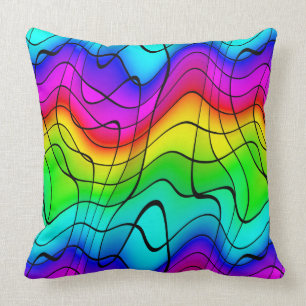 Abstrakter Ausdruck Rainbow Colors Einzigartiges M Kissen