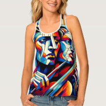 Abstrakter Ausdruck: Violinist in Vivid Hues