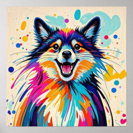 Abstrakter Bär niedliche glückliche Tierkunst Poster