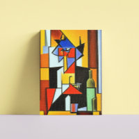 Abstrakter Barkeeper Cubist Canvas Print