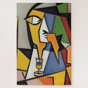 Abstrakter Barkeeper Kubistisches Puzzle