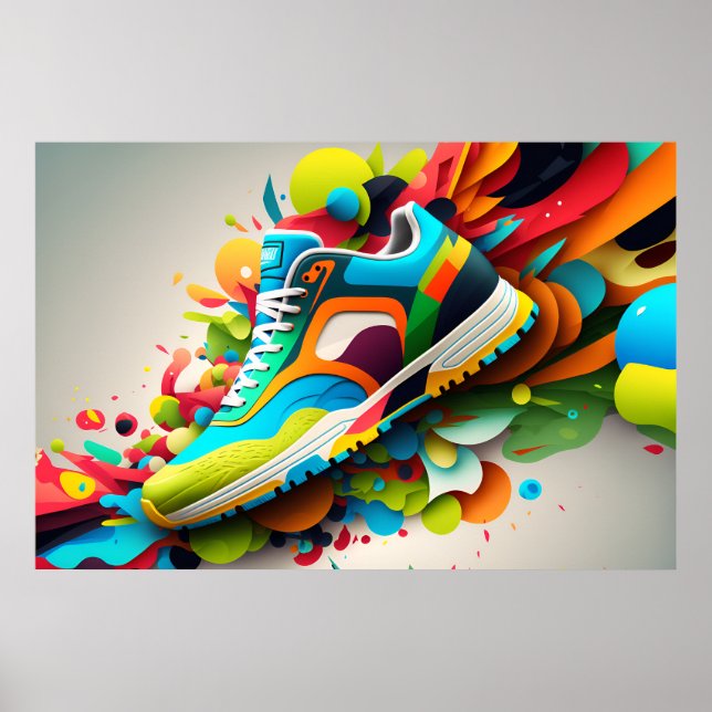 Abstrakter Basketballschuh Poster (Vorne)