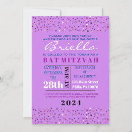 Abstrakter Baum Bat Mitzvah Lila Einladung