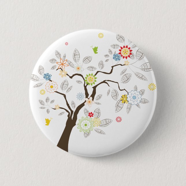 Abstrakter Baum Button (Vorderseite)