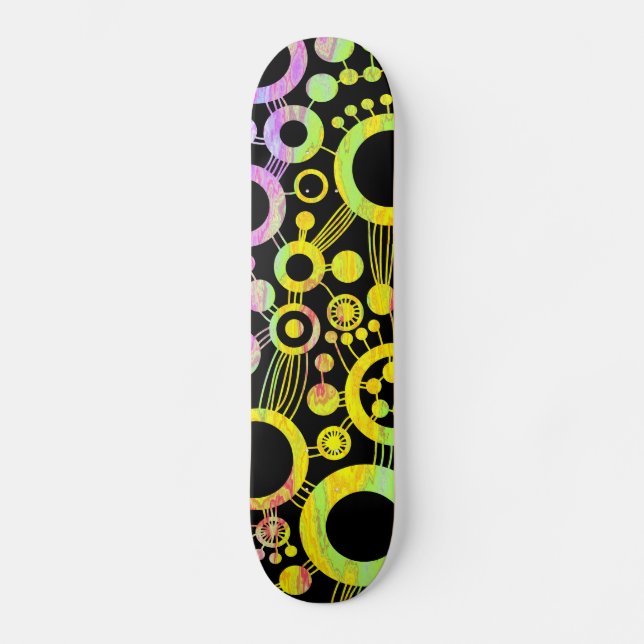 Abstrakter Baum - Farbtex 01 Skateboard (Vorderseite)