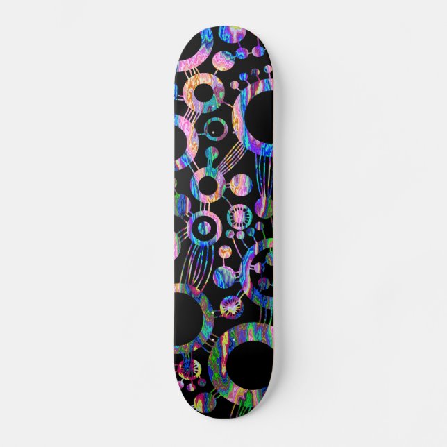 Abstrakter Baum - Farbtex 03 Skateboard (Vorderseite)