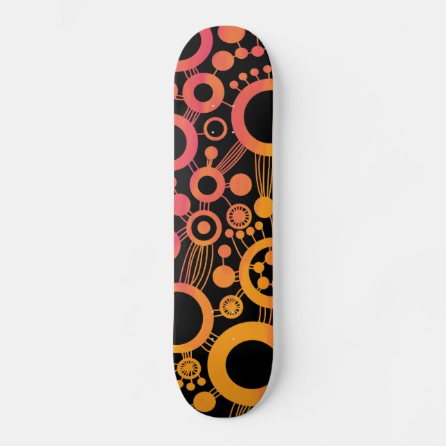 Abstrakter Baum - Farbtex 06 Skateboard (Vorderseite)