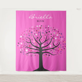 Abstrakter Baum Foto Op Vor Hintergrund Einladung Wandteppich