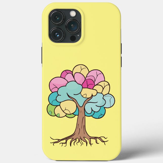 Abstrakter Baum mit Wurzeln und bunten Blätter. Case-Mate iPhone Hülle (Rückseite)