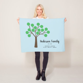 Abstrakter Baum Moderner Schrift Familienname Fleecedecke