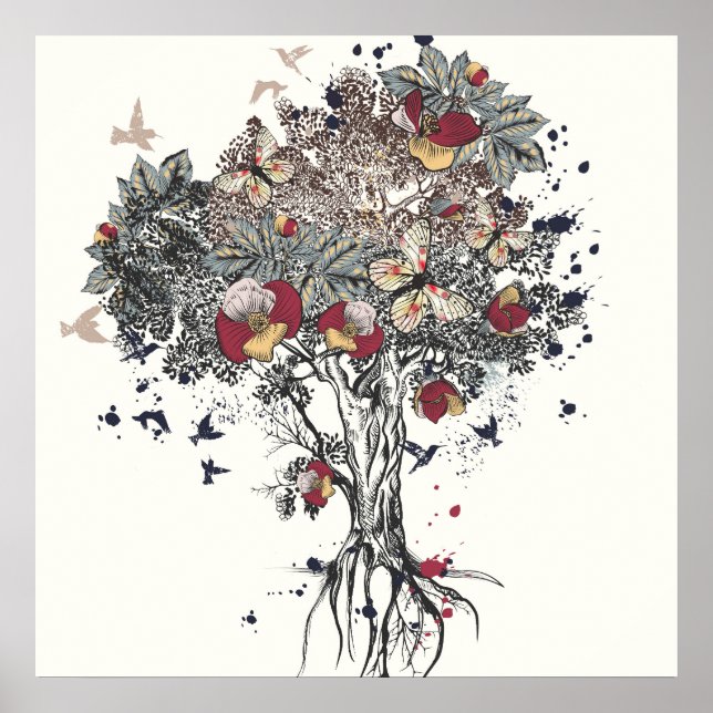 Abstrakter Baum Poster (Vorne)