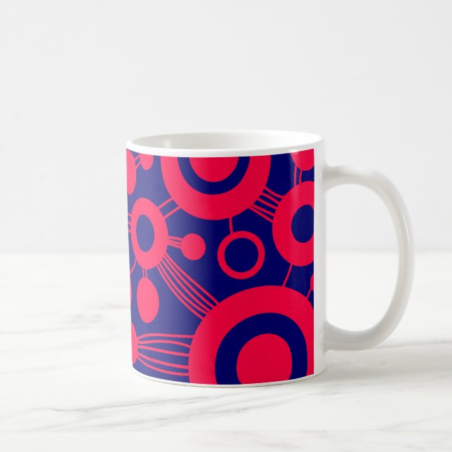 Abstrakter Baum - Rot und Blau Kaffeetasse (Rechts)