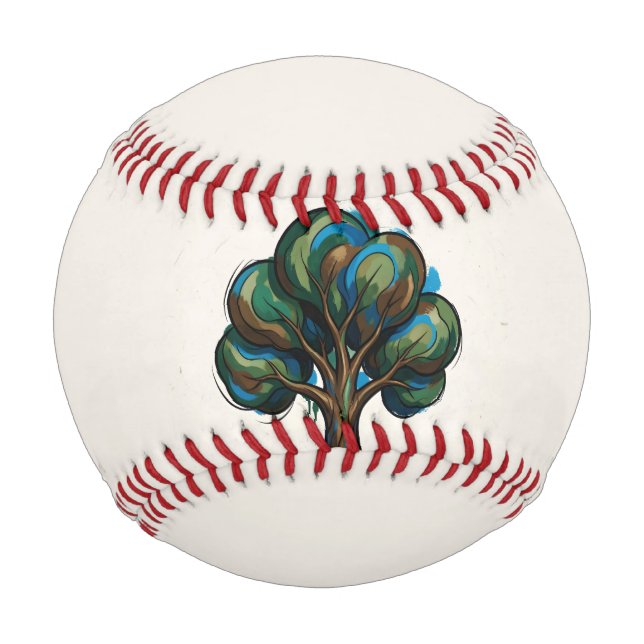 Abstrakter Baum spielerische Kunst Baseball (Vorderseite)