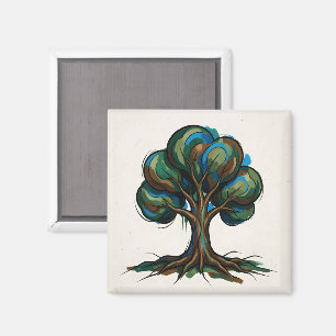 Abstrakter Baum spielerische Kunst Magnet