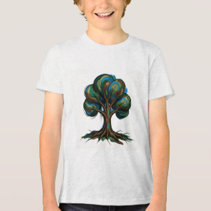 Abstrakter Baum spielerische Kunst Tri-Blend Shirt
