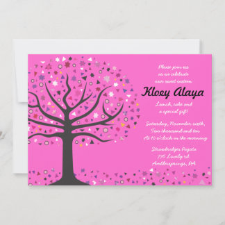 Abstrakter Baum Süß 16 16 Einladung